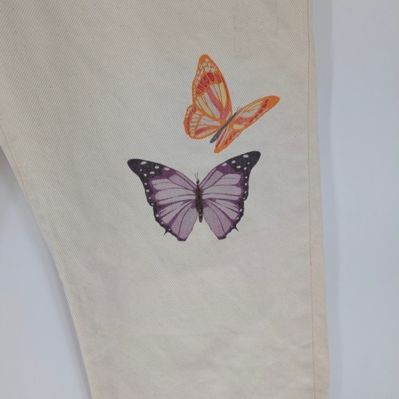 Levis 501 Original Butterfly High Rise Straight Leg Jeans Off White W27 L28 - Picture 4 of 14
